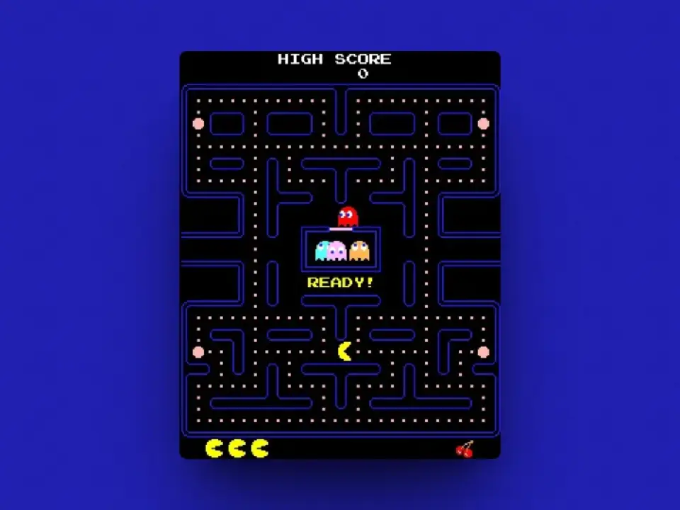 An in game screenshot of the Pacman recreation.