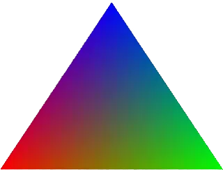 A rasterized RGB triangle.